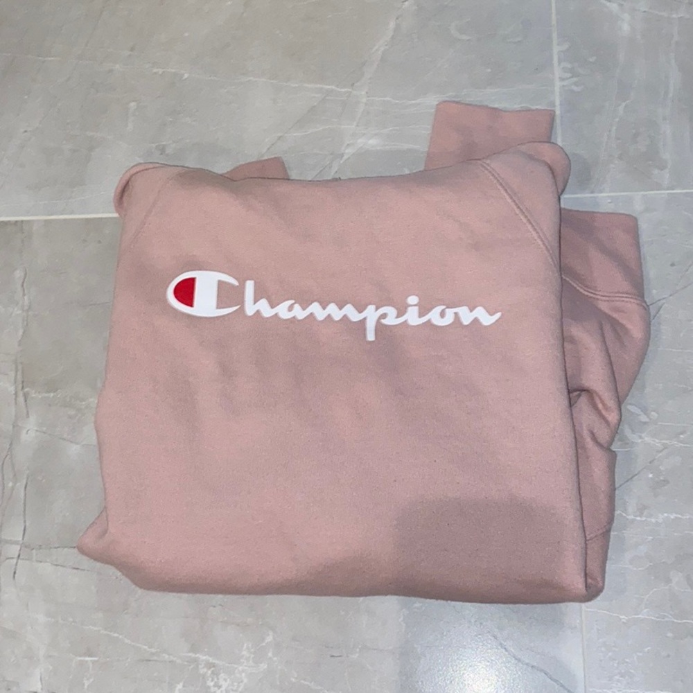 pink champion hoodie